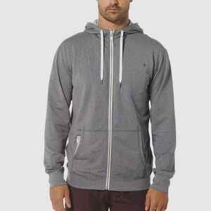 Vuori Movement Full Zip Hoodie Jacket Heathered Gray Sz M